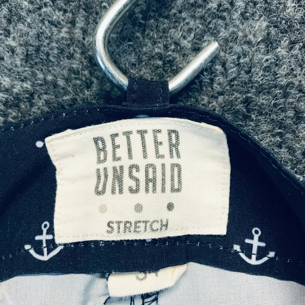 Better Unsaid Hybrid Shorts Mens 34 Navy White Anchor Stretch Excellent BUG2